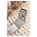 Warm cotton socks with teddy bear, grey