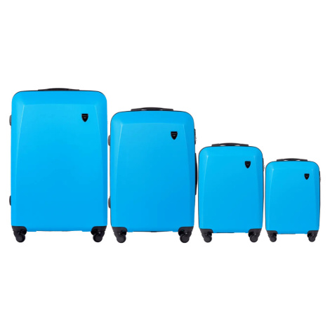 TYRKYSOVÁ SADA ŠTYROCH CESTOVNÝCH KUFROV 0125, LUGGAGE 4 SETS (L,M,S,XS) WINGS, DENIM BLUE