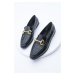 Marjin Women's Loafer Buckle Daily Shoes Bentas Black