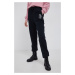 Bavlnené nohavice MC2 Saint Barth dámske, čierna farba, jednofarebné