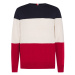 Tommy Hilfiger Sveter - COLOR BLOCK SWEATER červený