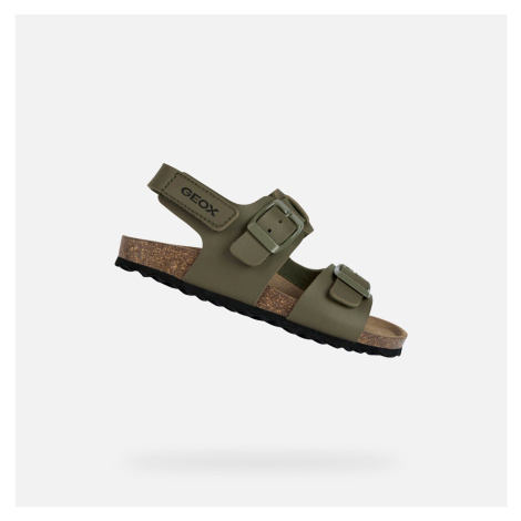 Kaki chlapčenské sandále Geox Ghita