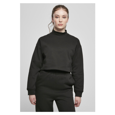 Women's Cropped Oversized Sweat High Neck Crew Black Urban Classics