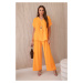 Set with necklace, blouse + trousers, orange