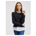 Orsay Čierny dámsky sveter s vložkou košele - dámske
