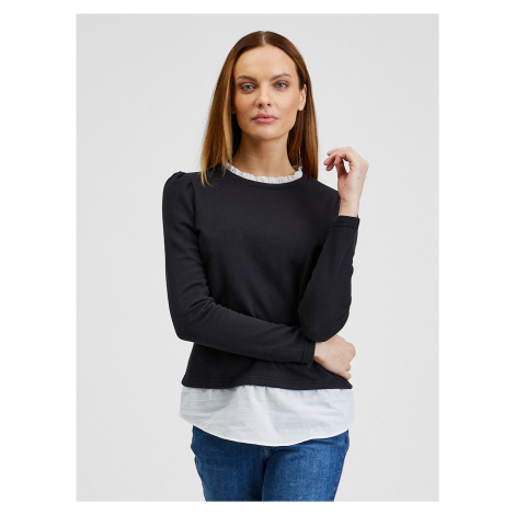 Orsay Čierny dámsky sveter s vložkou košele - dámske