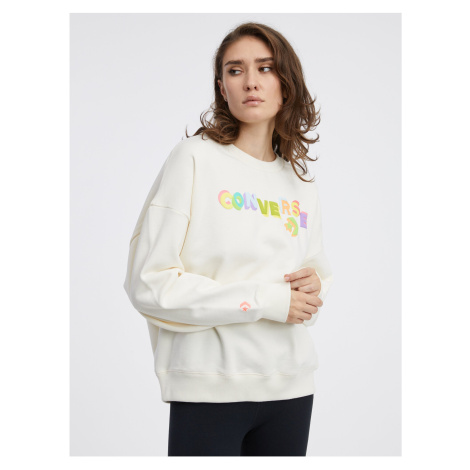 Cream Women's Sweatshirt Converse - Women