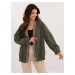 Khaki women's cardigan with hem