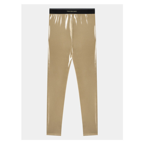 Calvin Klein Jeans Legíny Metallic IG0IG02403 Zlatá Slim Fit