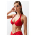 Trendyol Red Balconette Inverted V Underwire Bikini Top