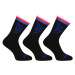 3PACK Styx high black tricolor socks