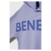 Detská bavlnená mikina United Colors of Benetton fialová farba, s kapucňou, s potlačou