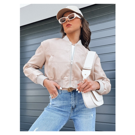Women's leather bomber jacket SANTOL beige Dstreet