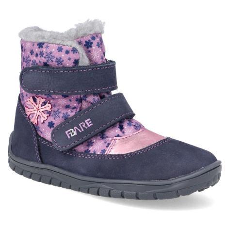 Barefoot detské zimné topánky Fare Bare - B5441252+B5541252 fialové