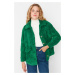 Trendyol Green oversized vrecko detailný plyšový kabát