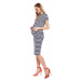 Bielo-modré pásikavé tehotenské šaty 0128