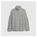 Svetr GAP Tneck Cable Light Grey Heather