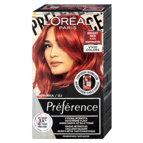 Permanentná farba na vlasy Loréal Préférence 8.624 Bright Red - jasne červená - L’Oréal Paris + 