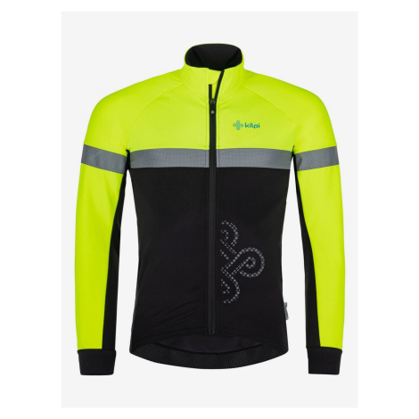 Čierno-žltá pánska softshellová bunda na bicykel Kilpi Nereto-M