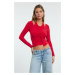 Trendyol Red Fitted Flexible Knitted Blouse with Athlete Look Inside