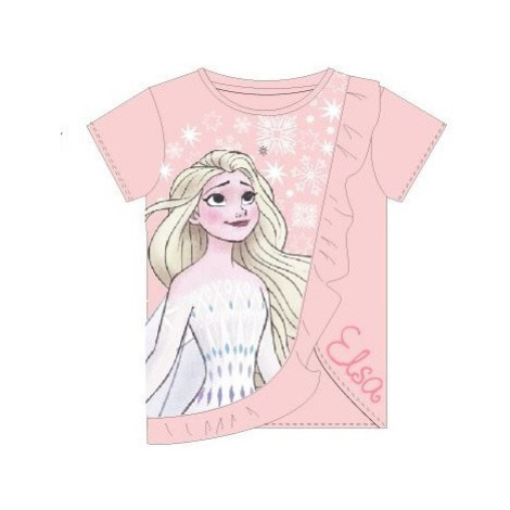 Dievčenské bavlené tričko DISNEY FROZEN, ružové