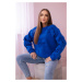 Insulated sweatshirt with decorative bows cornflower blue