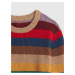 Béžový farebný pruhovaný chlapčenský sveter GAP