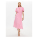 ROTATE Koktejlové šaty Sequins Puff Sleeve 100058224 Ružová Regular Fit