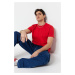 Trendyol Red Basic Regular/Real Fit Crew Neck Short Sleeve T-Shirt