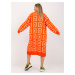 Orange loose cardigan with RUE PARIS patterns