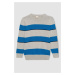 DEFACTO Boy's Crew Neck Striped Knitwear Sweater