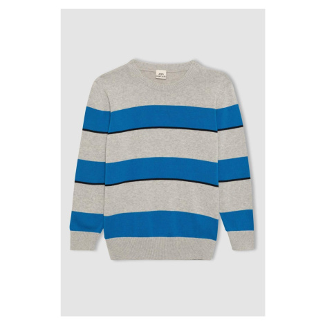 DEFACTO Boy's Crew Neck Striped Sweater