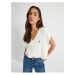 Koton V-Neck Embroidered Oversize Knitted Sweater