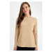 DEFACTO Regular Fit Boat Neck Crepe Long Sleeve T-Shirt