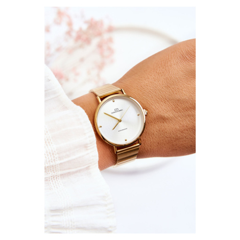 Women's waterproof watch on Giorgio&Dario bracelet gold-white