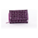 Purple wallet with embossed geometric pattern