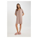 DEFACTO Fall in Love V Neck Viscose Short Sleeve Nightgown