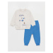 LC Waikiki Crew Neck Printed Long Sleeve Baby Boy Sweatshirt and Sweatpants 2-Set