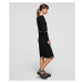 Šaty Karl Lagerfeld Logo Tape Wrap Knit Dress Čierna