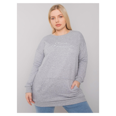 Grey Kangaroo Sweatshirt Plus Melange