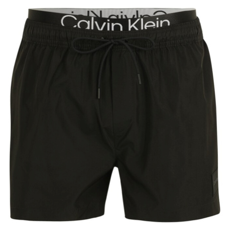 Calvin Klein Swimwear Plavecké šortky 'Steel'  čierna / biela