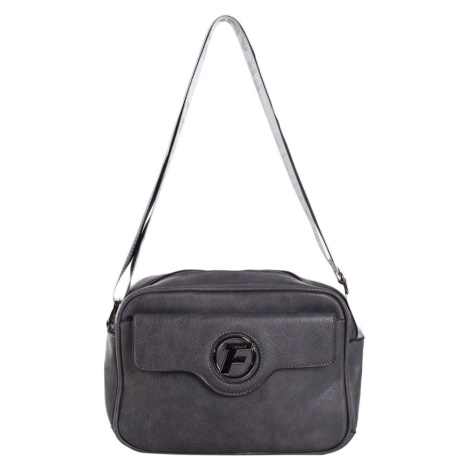 Dark gray women's messenger bag made of eco-leather