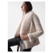 Krémový dámsky kabátik s umelou kožušinou Salsa Jeans Andorra
