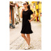 armonika Women's Black Short Sleeved Dress With Frill Six