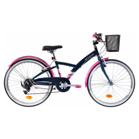 BTWIN Trekingový bicykel ORIGINAL 500 24-palcový pre deti od 9 do 12 rokov MODRÁ