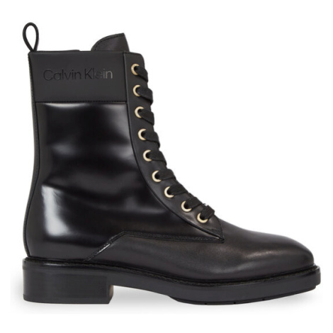 Calvin Klein Outdoorová obuv Rubber Sole Combat Boot Lg Wl HW0HW01715 Čierna