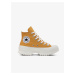 Horčicové dámske členkové tenisky na platforme Converse Chuck Taylor All Star Lugged 2.0