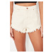 Trendyol Ecru Denim Tassel Denim 100% Cotton Shorts