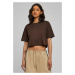 Women's short oversized T-shirt brown color