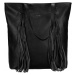 Rovicky čierna shopper kabelka so strapcami TWR-164 black